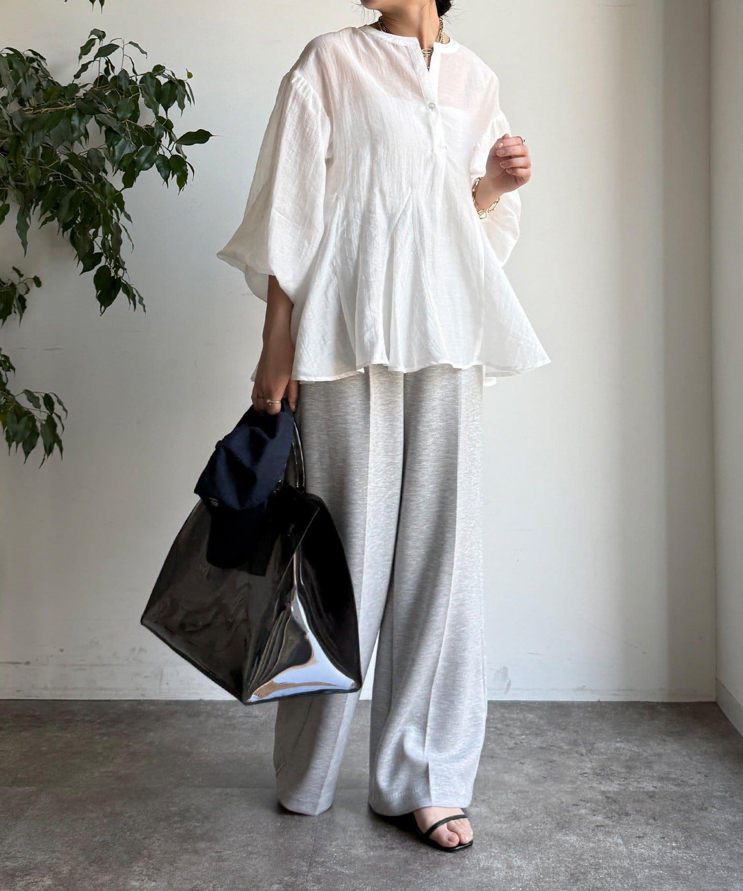 拼接褶皺 女式襯衫