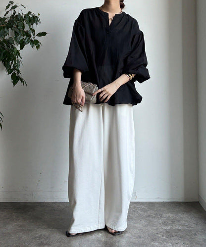 拼接褶皺 女式襯衫