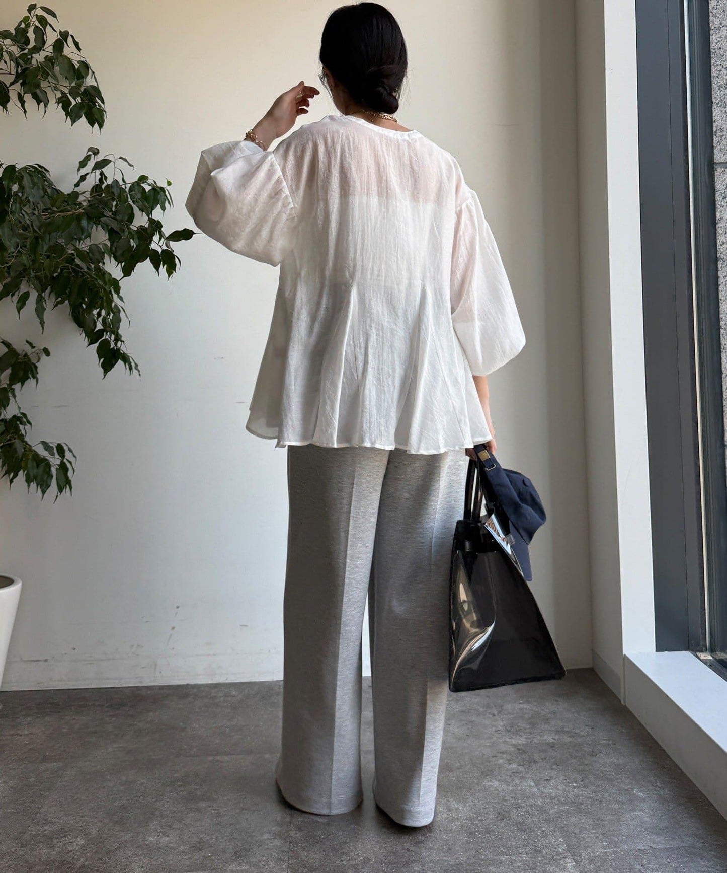 拼接褶皺 女式襯衫