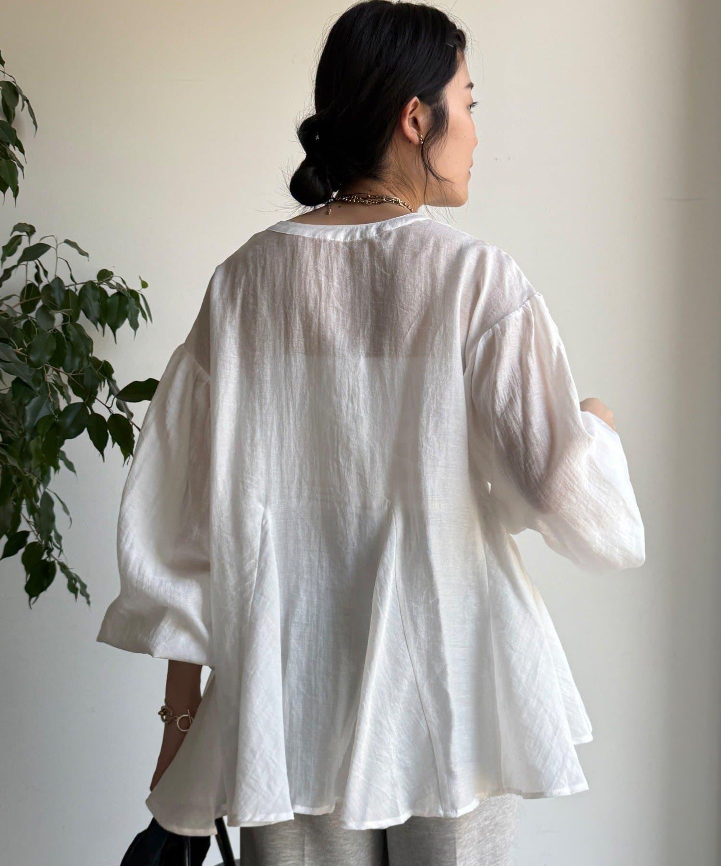 拼接褶皺 女式襯衫