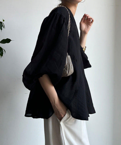 拼接褶皺 女式襯衫