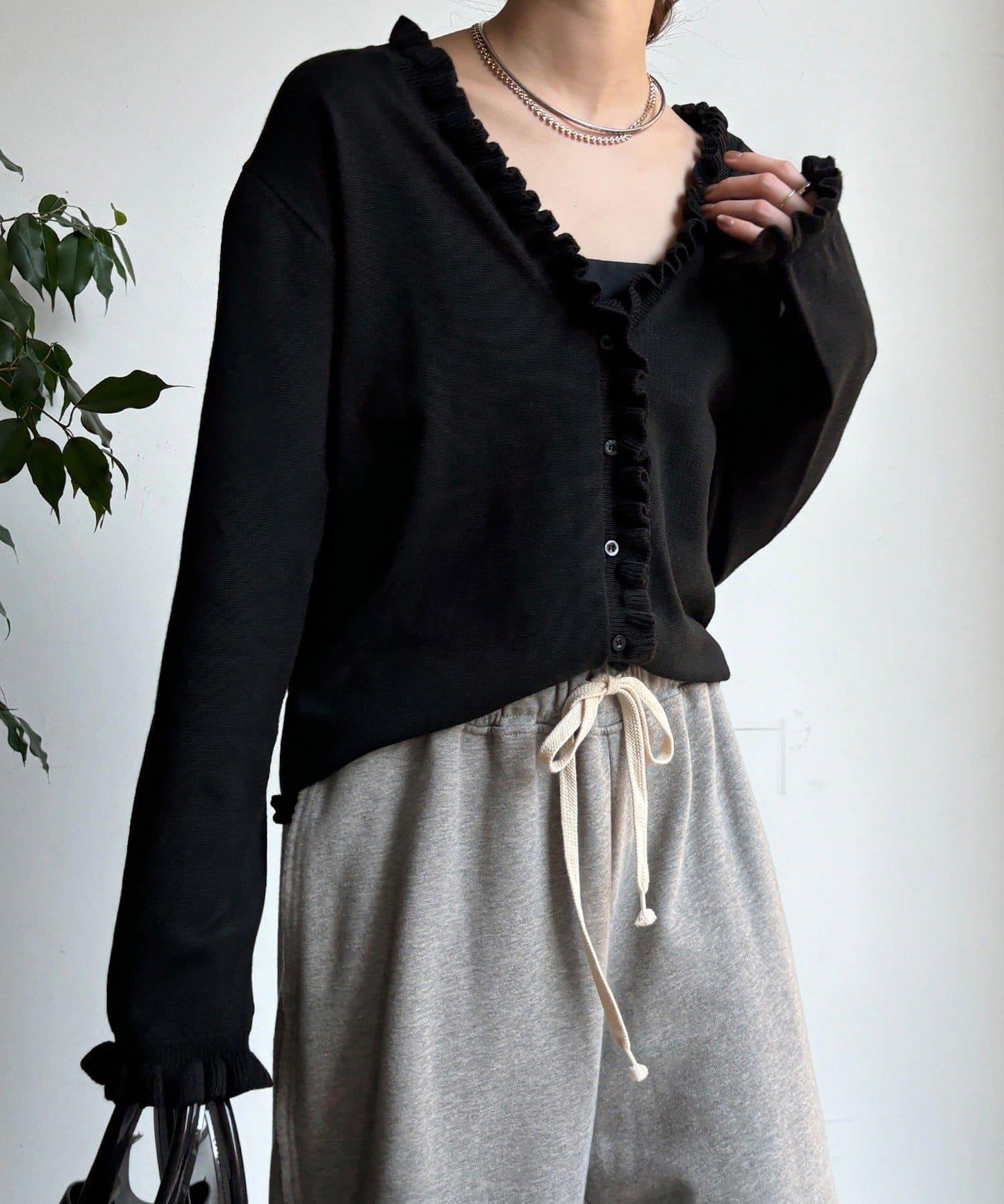 荷葉邊針織開衫