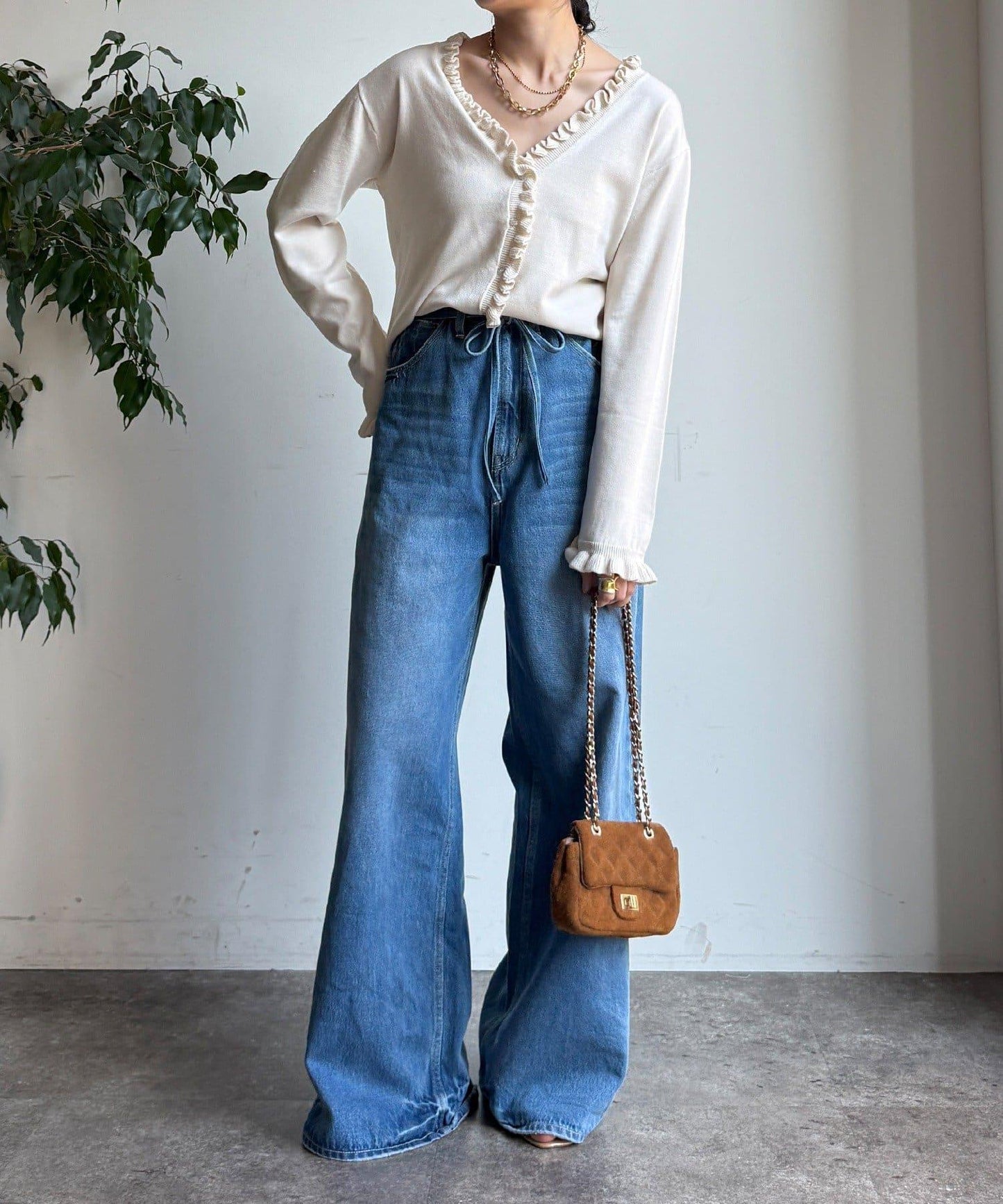 荷葉邊針織開衫