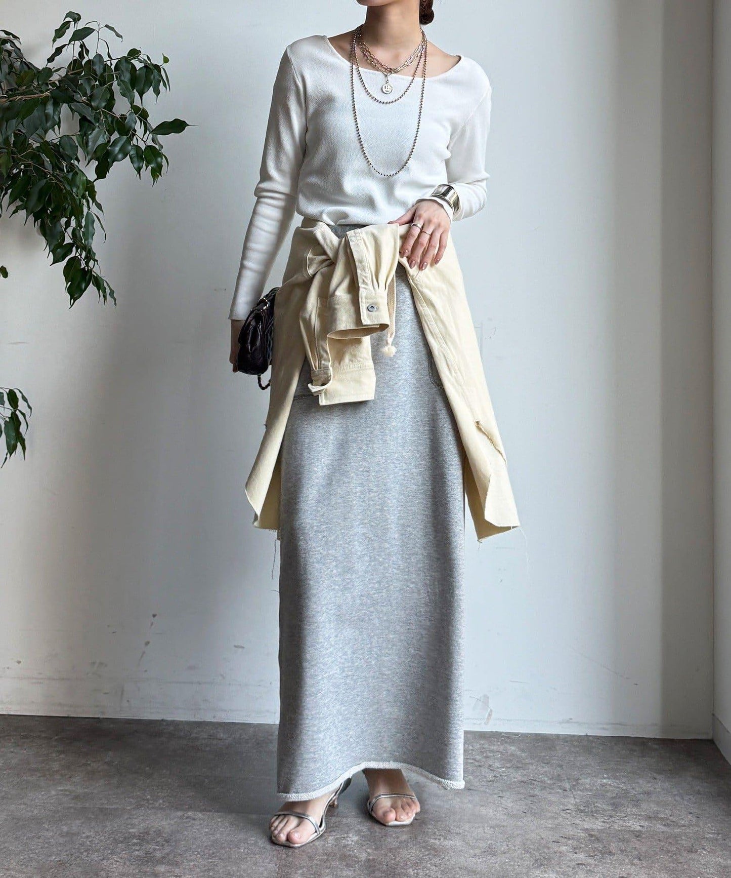 方形領口 針織 長袖 針織套頭衫