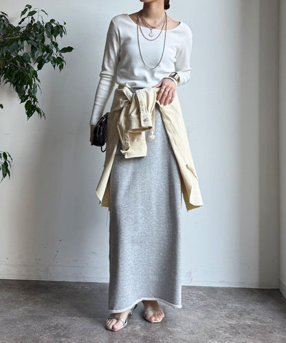 方形領口 針織 長袖 針織套頭衫