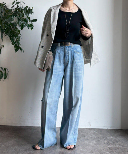 方形領口 針織 長袖 針織套頭衫