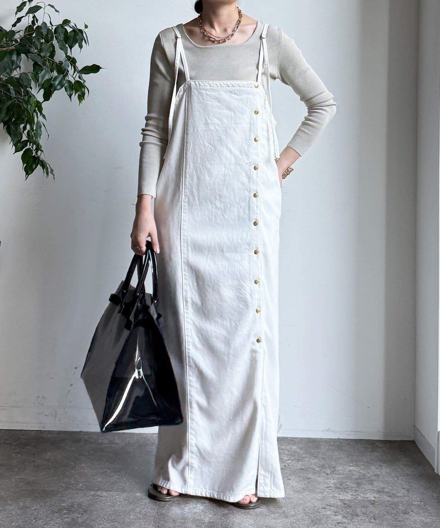 方形領口 針織 長袖 針織套頭衫