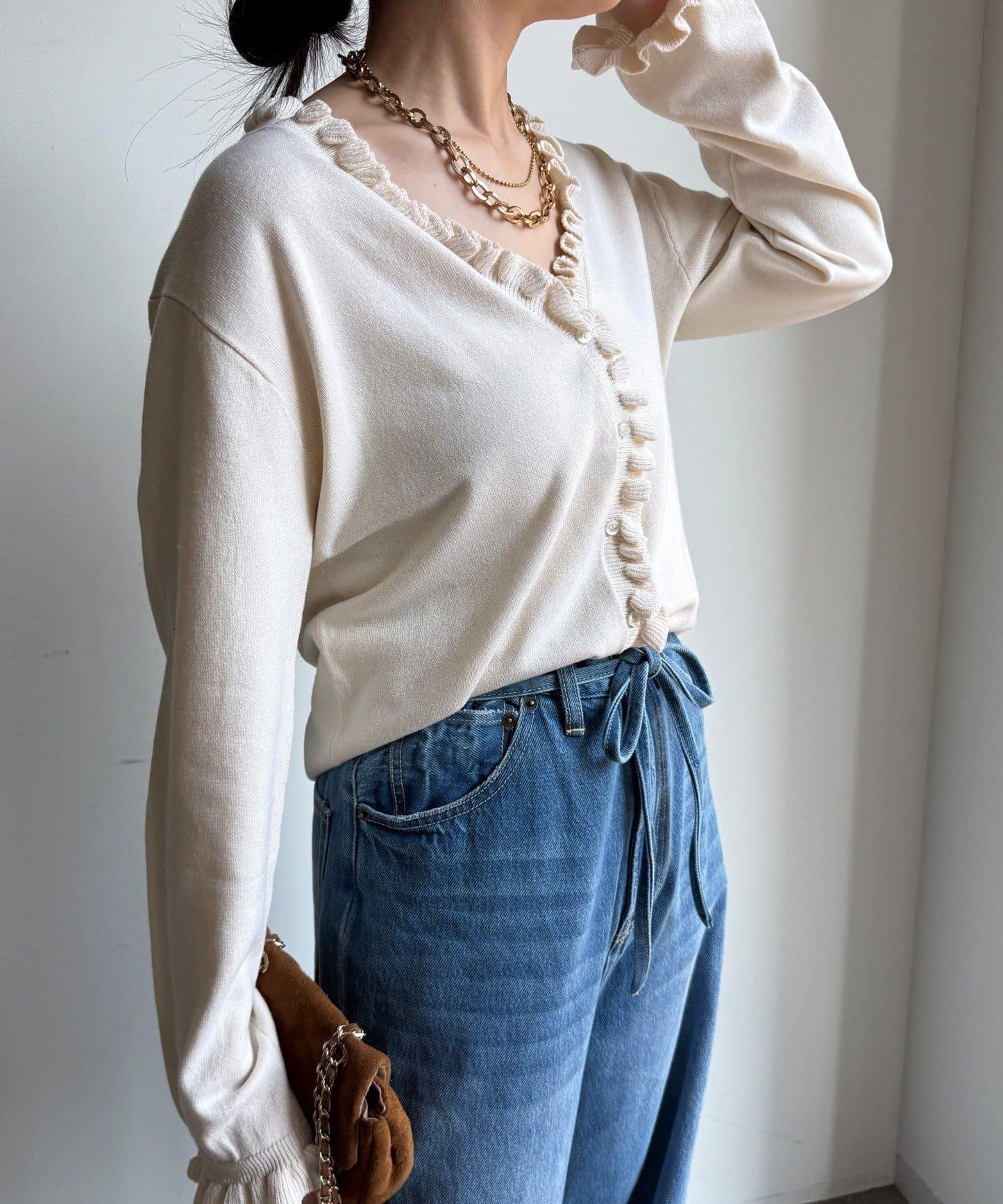 荷葉邊針織開衫