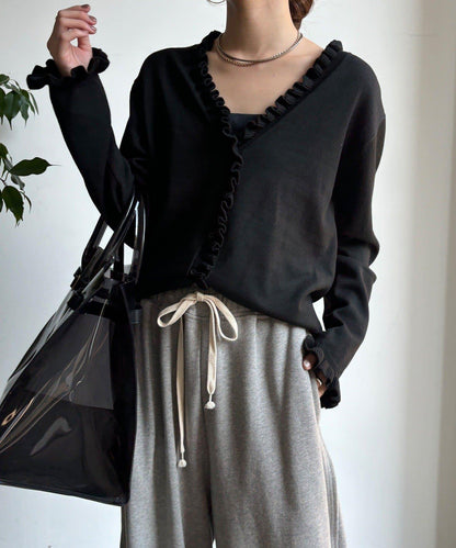 荷葉邊針織開衫