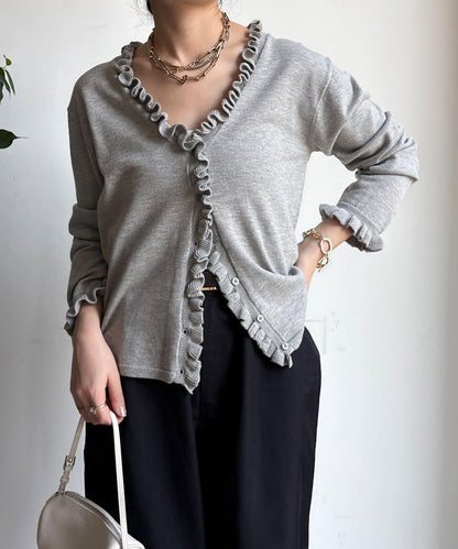 荷葉邊針織開衫