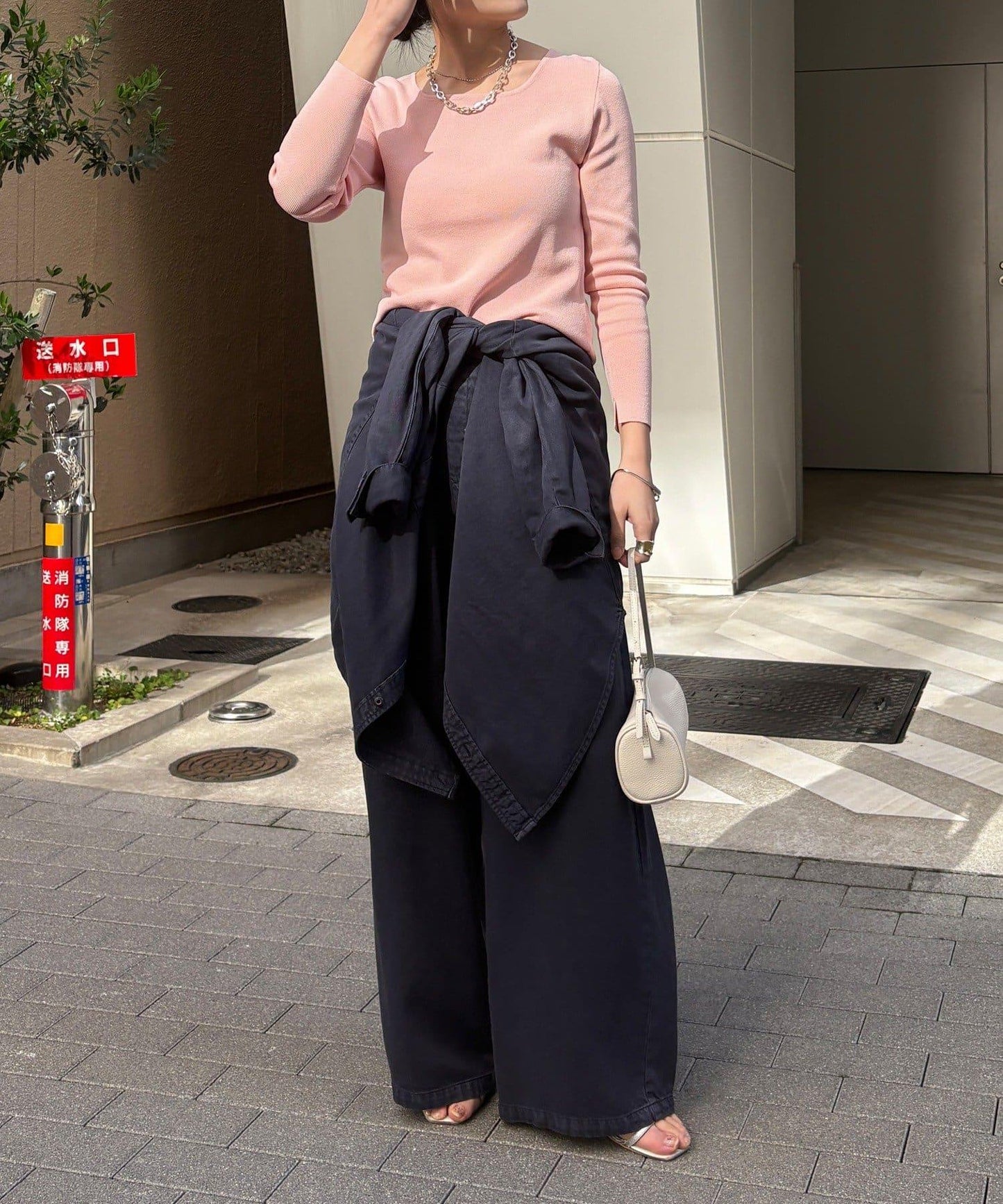 方形領口 針織 長袖 針織套頭衫