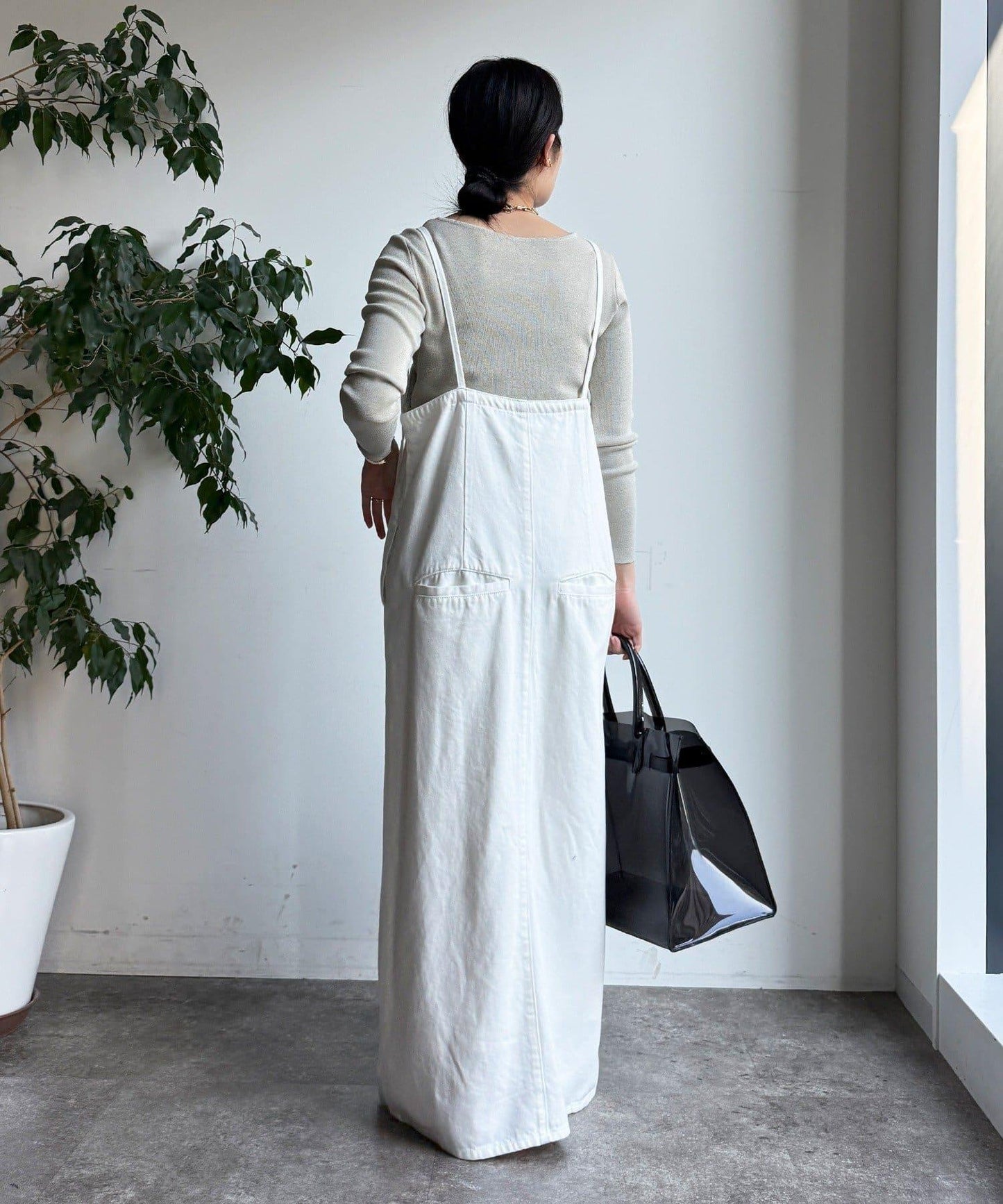 方形領口 針織 長袖 針織套頭衫