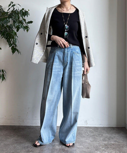 方形領口 針織 長袖 針織套頭衫