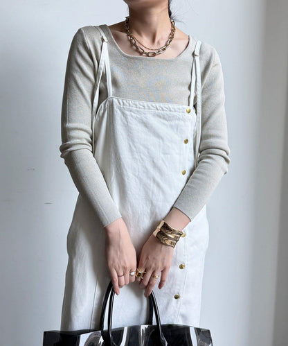 方形領口 針織 長袖 針織套頭衫