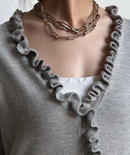 荷葉邊針織開衫