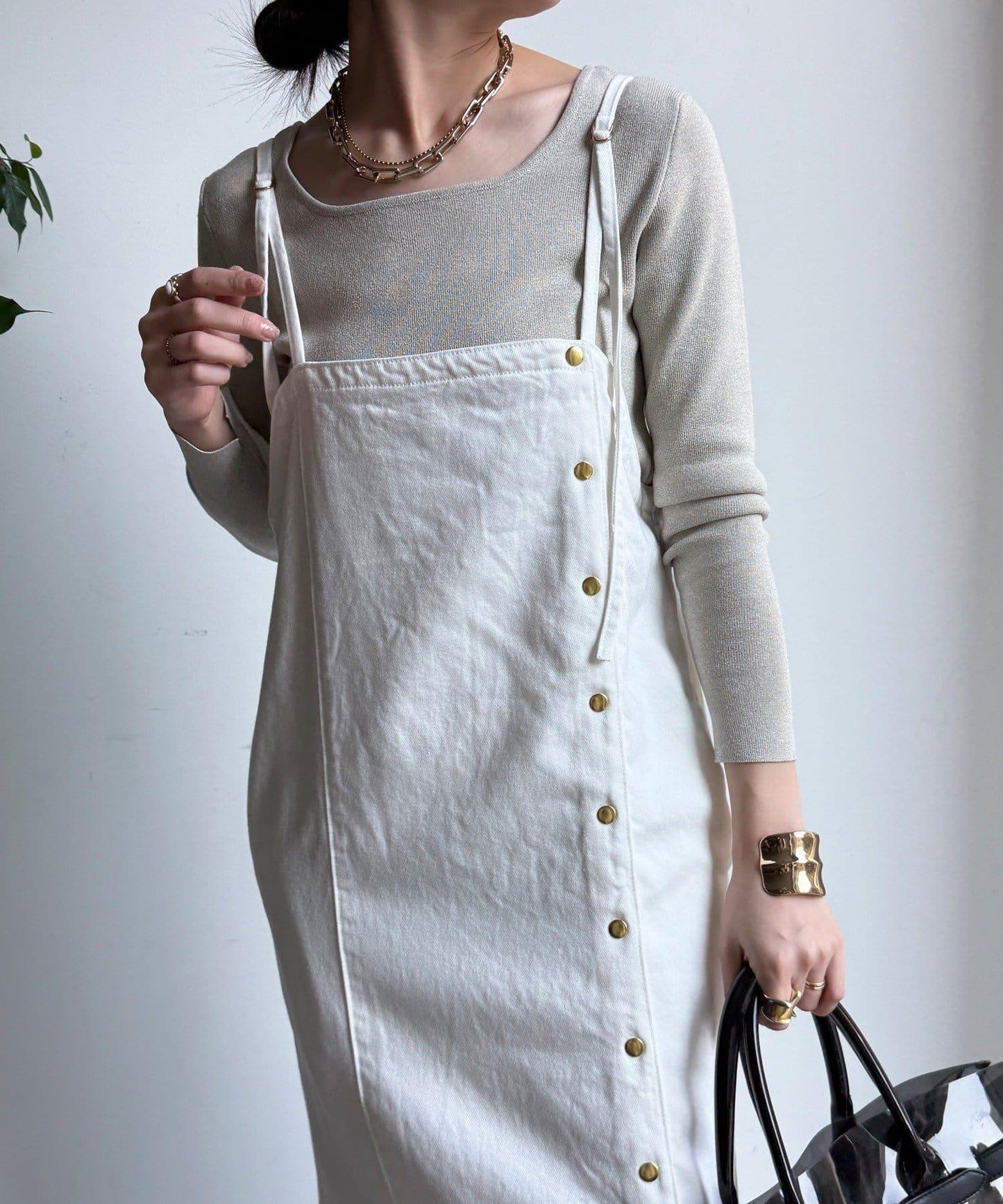 方形領口 針織 長袖 針織套頭衫