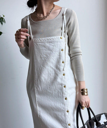 方形領口 針織 長袖 針織套頭衫