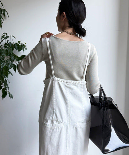 方形領口 針織 長袖 針織套頭衫