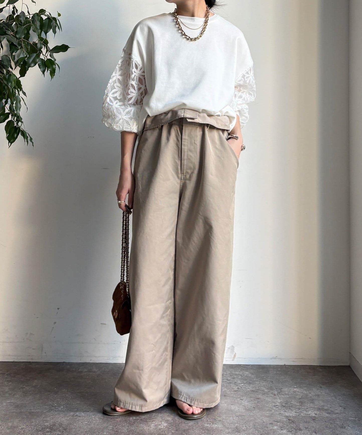 花卉網紗拼接 加絨套頭衛衣（網絡）