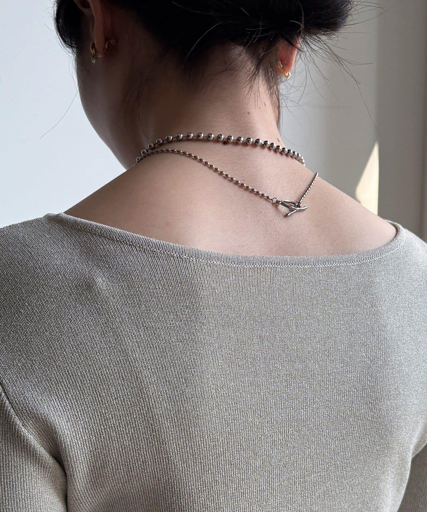 方形領口 針織 長袖 針織套頭衫