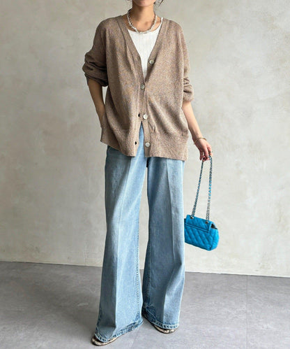 前後兩穿紙紗設計針織開衫（款）