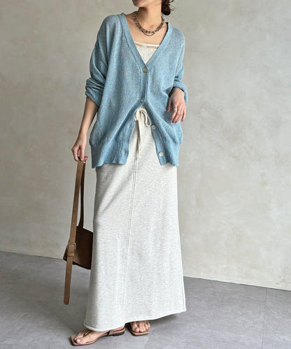 前後兩穿紙紗設計針織開衫（款）