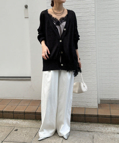 前後兩穿紙紗設計針織開衫（款）