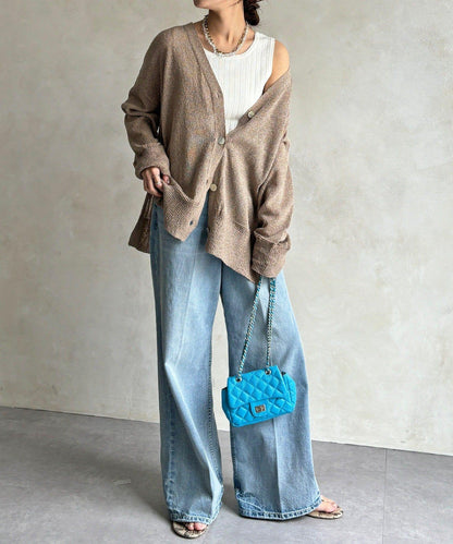 前後兩穿紙紗設計針織開衫（款）