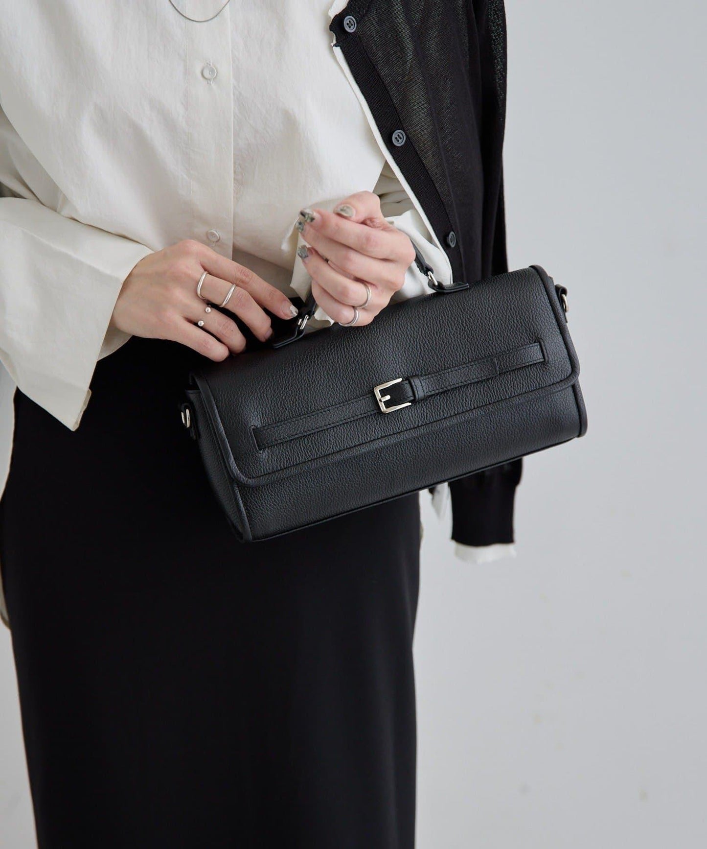 真皮輕量440g 腰帶翻蓋 單肩包