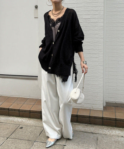 前後兩穿紙紗設計針織開衫（款）