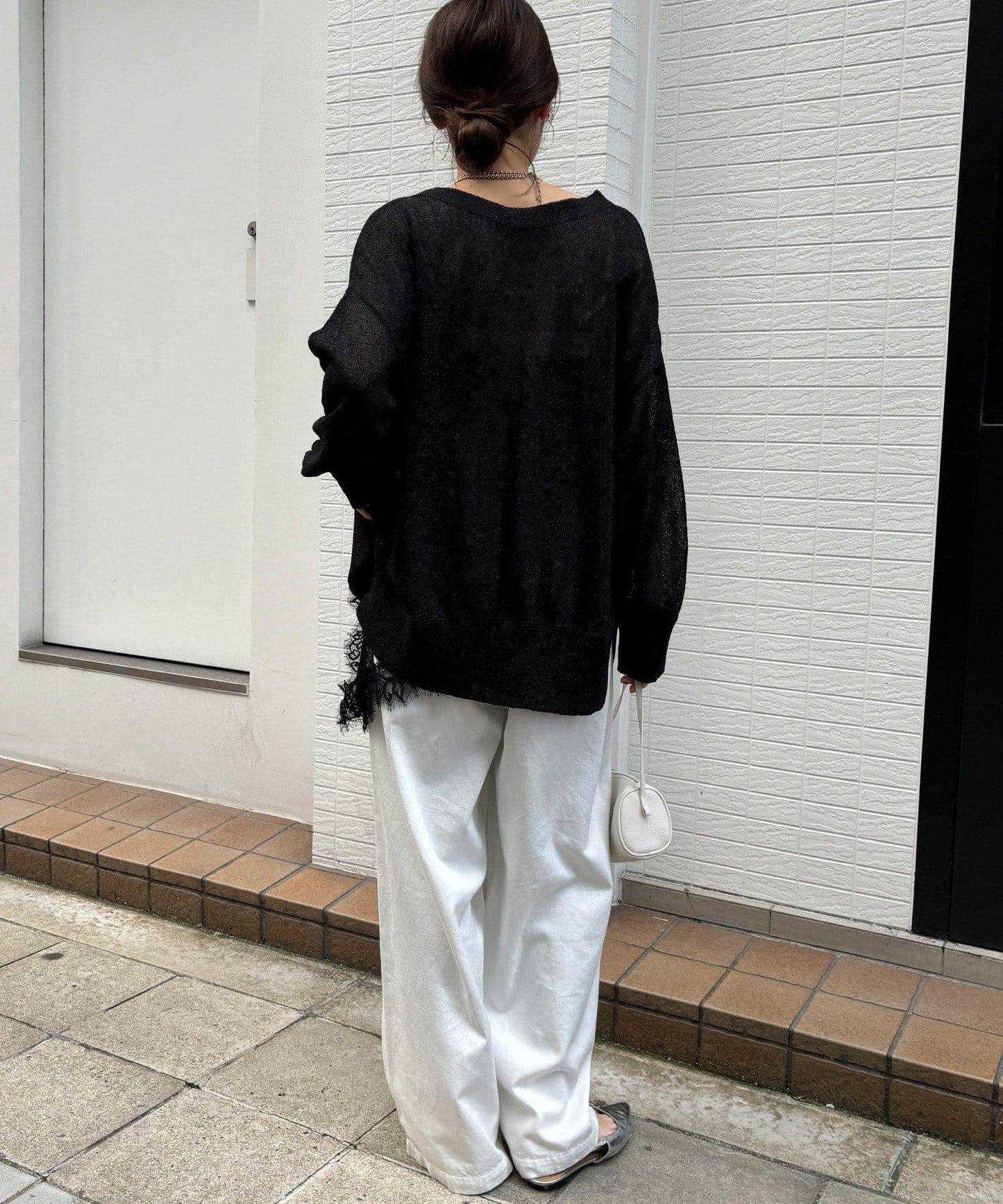 前後兩穿紙紗設計針織開衫（款）