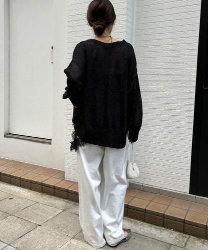 前後兩穿紙紗設計針織開衫（款）