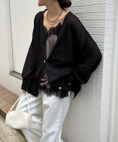 前後兩穿紙紗設計針織開衫（款）