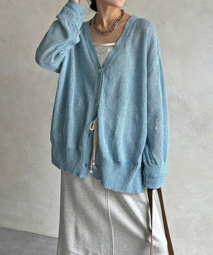 前後兩穿紙紗設計針織開衫（款）