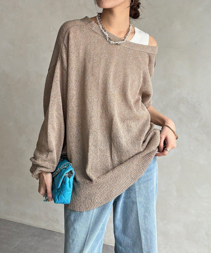 前後兩穿紙紗設計針織開衫（款）