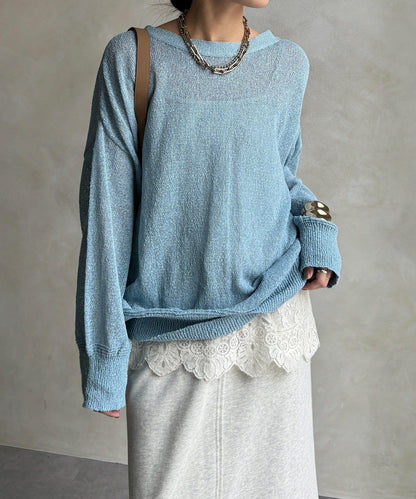 前後兩穿紙紗設計針織開衫（款）