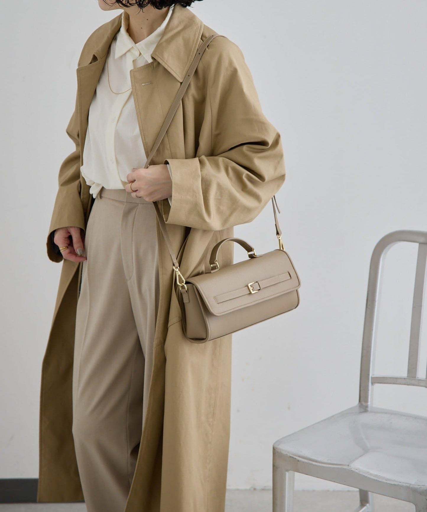 真皮輕量440g 腰帶翻蓋 單肩包