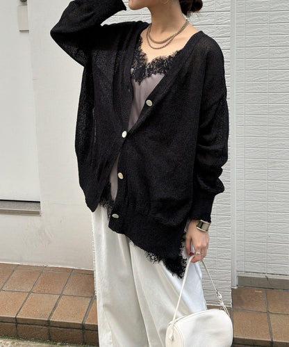 前後兩穿紙紗設計針織開衫（款）