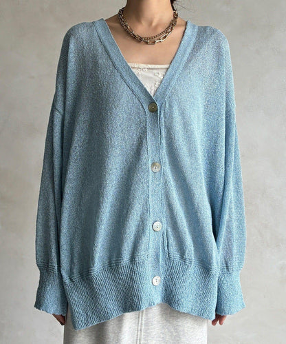 前後兩穿紙紗設計針織開衫（款）