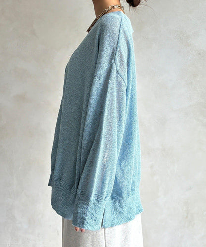 前後兩穿紙紗設計針織開衫（款）