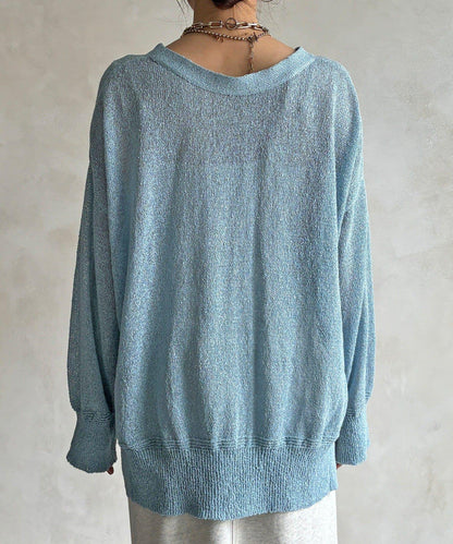 前後兩穿紙紗設計針織開衫（款）