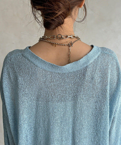 前後兩穿紙紗設計針織開衫（款）