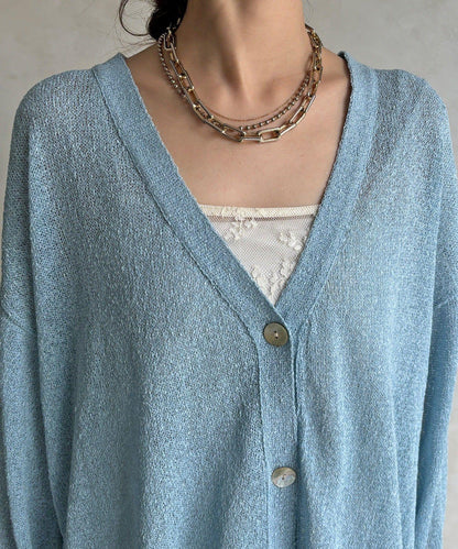 前後兩穿紙紗設計針織開衫（款）