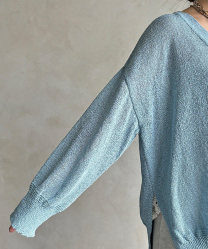 前後兩穿紙紗設計針織開衫（款）