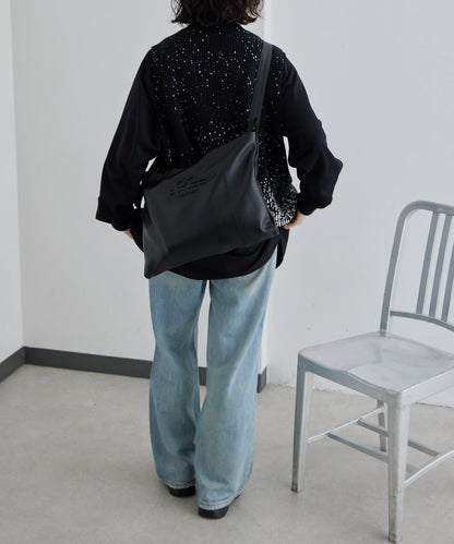 《本革》 壓紋設計 單肩包 L款