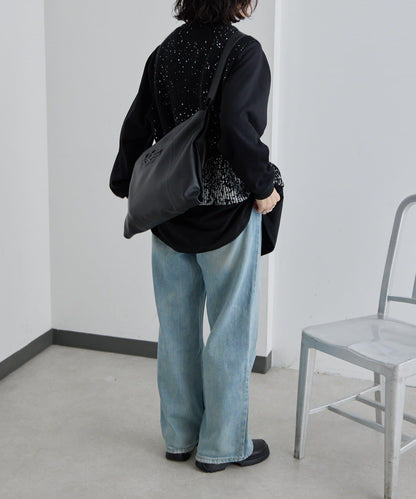 《本革》 壓紋設計 單肩包 L款