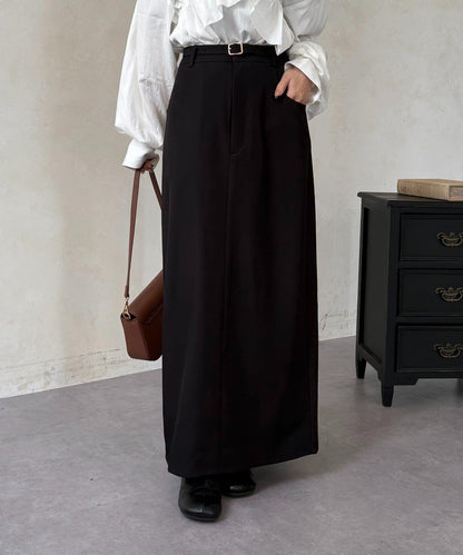 腰帶設計窄版半身裙