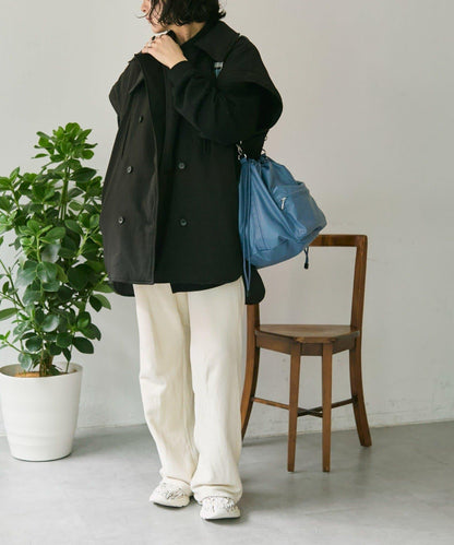 外口袋束口斜挎包