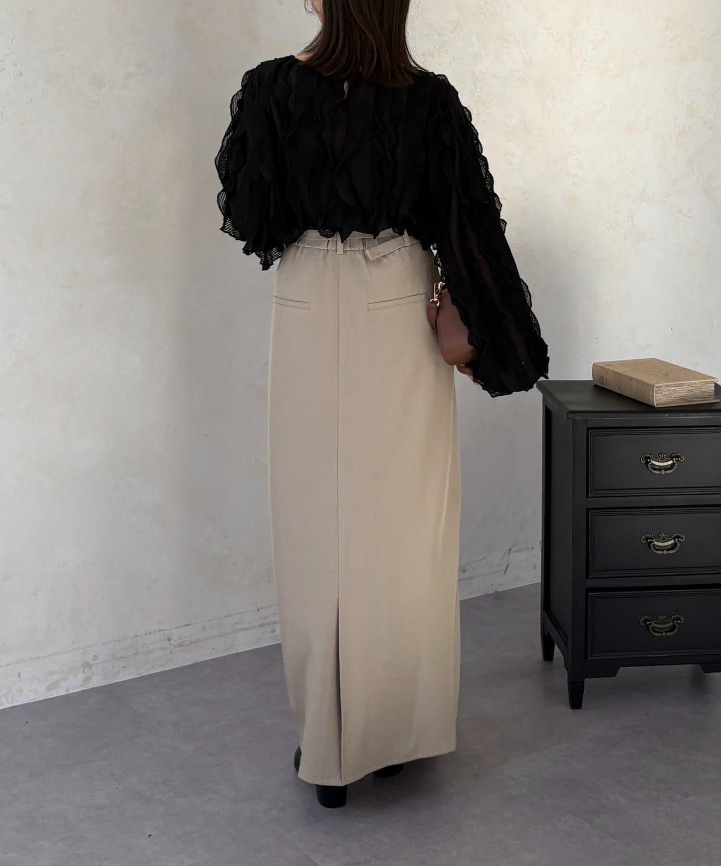 腰帶設計窄版半身裙