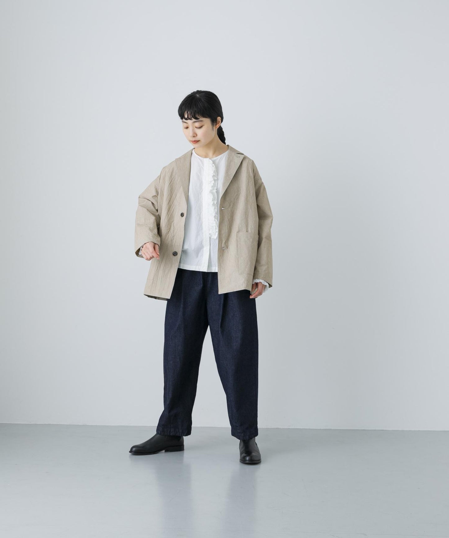 中性棉質剪裁西裝外套